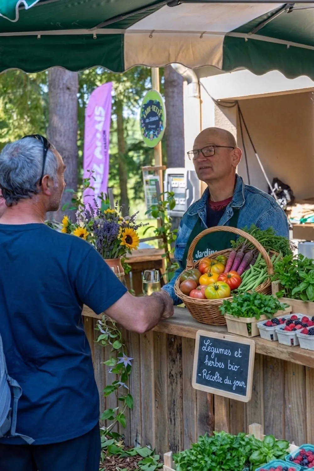 Stand de la Labu-Vette des Jardiniers, produits frais et bio